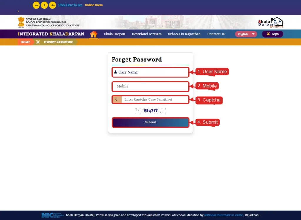 Shala Darpan School Office Login Forgot Password