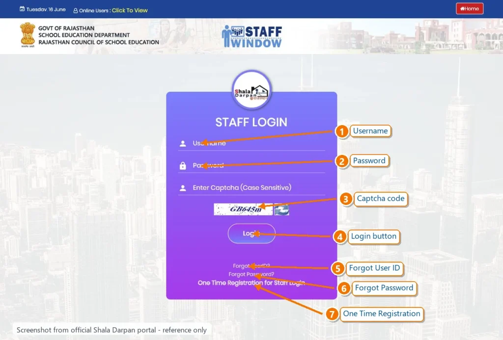 shala darpan staff login